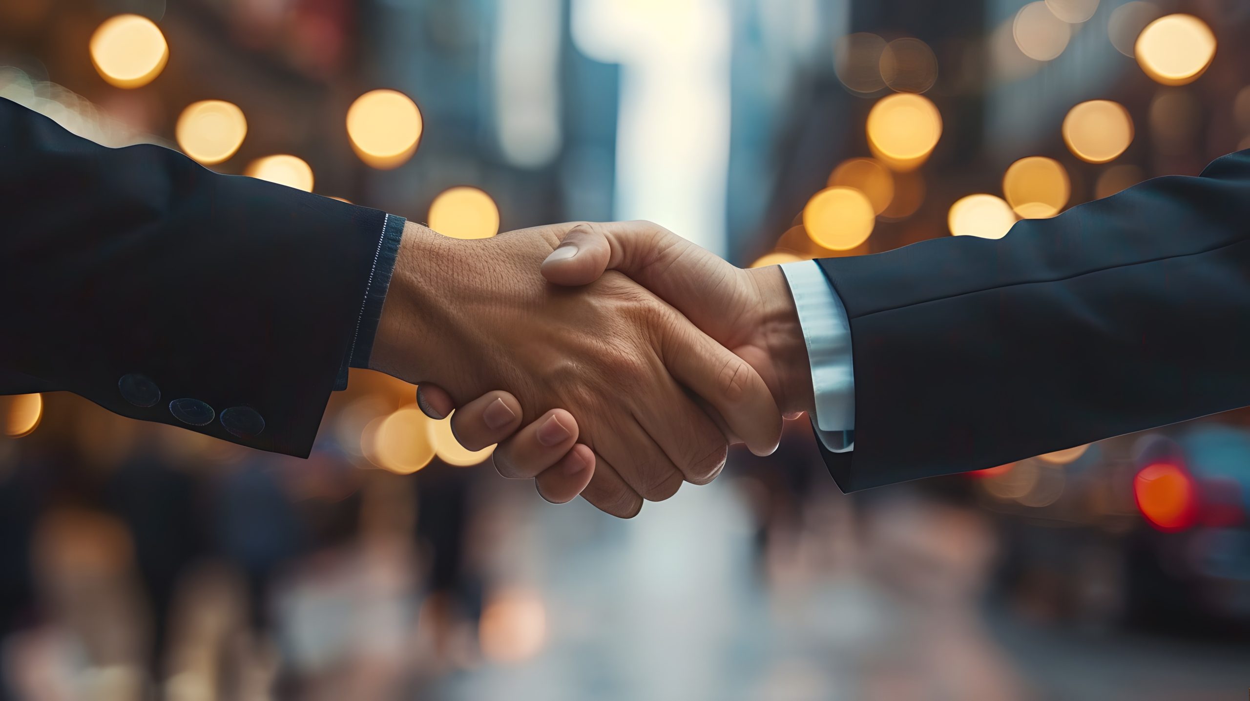 Businessman handshake with partner,greeting, dealing, merger and acquisition, business cooperation concept, for business