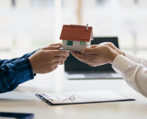 Real estate inheritance concept and contract agreement.